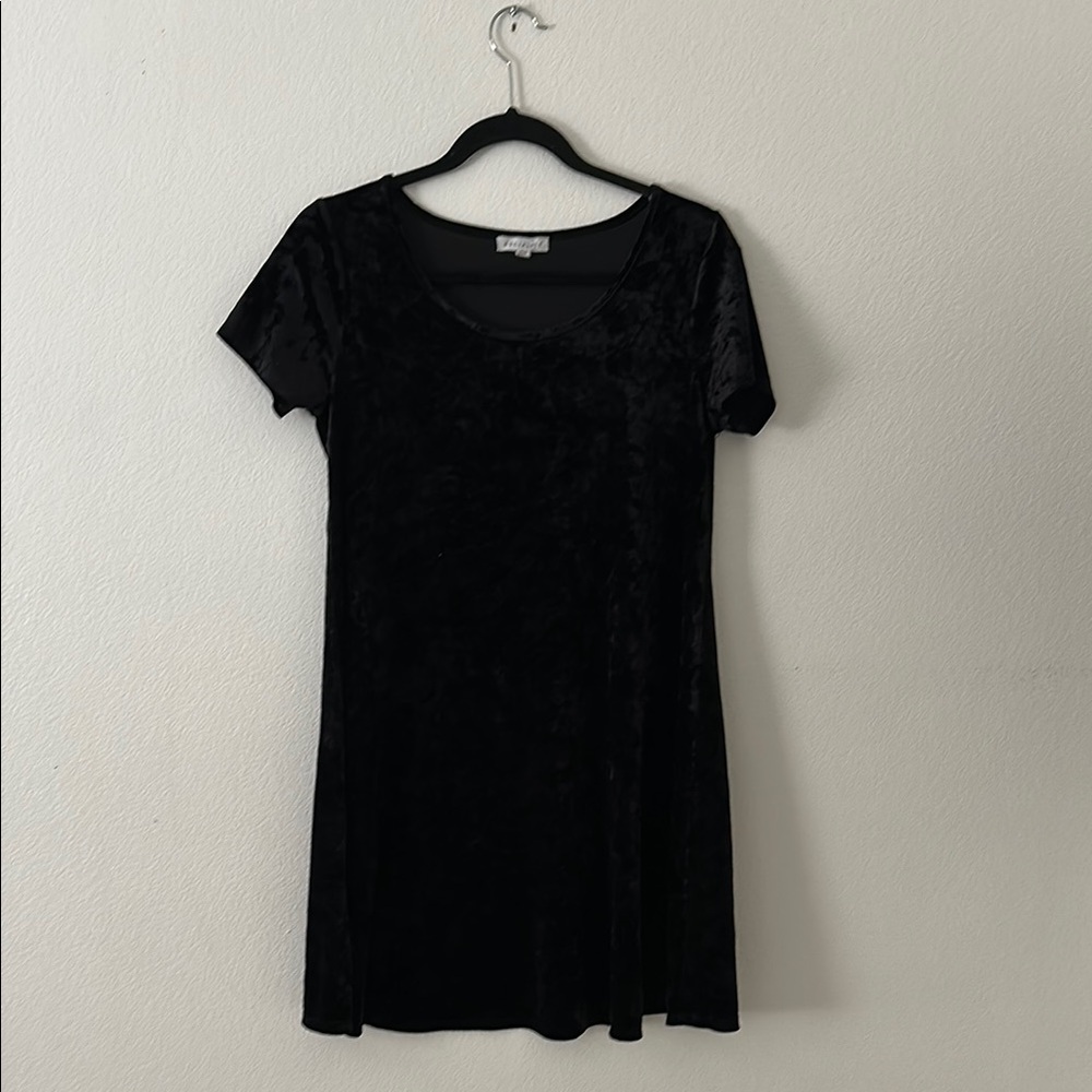 Vintage Black Velvet Baby Doll Dres